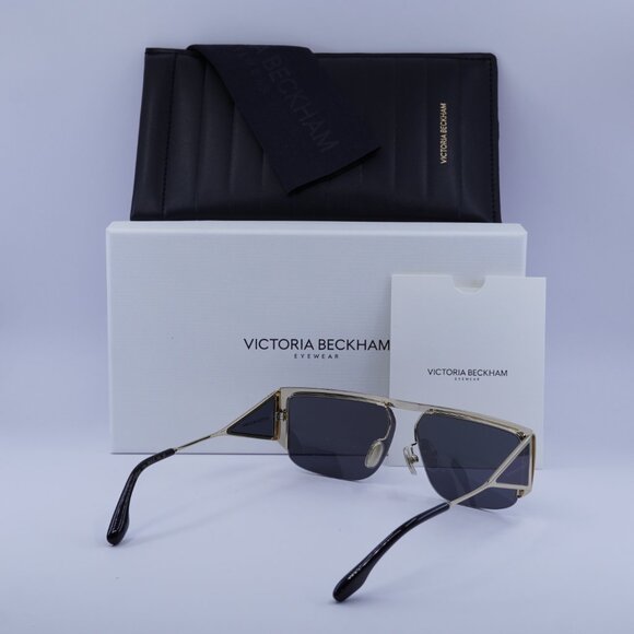 Victoria Beckham VB250S 714 Rectangle Sunglasses – Gold/Grey - Picture 10 of 10